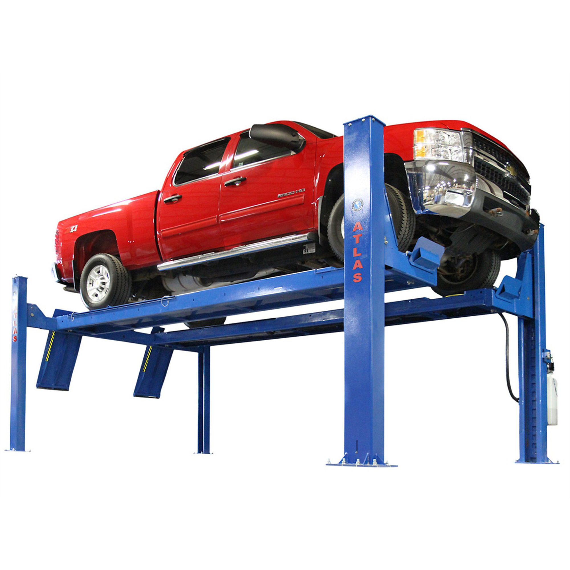 Atlas Automotive Equipment PVL14OF-EXT Platinum 4-Post Commercial Vehicle Lift, 10’ Minimum Ceiling Height, ALI Certified, 14,000lb, Extra Tall/Wide, High Strength Cable System, Extended Wheelbase